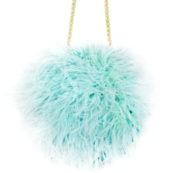 Dauphinette Handbags - CUSTOM Dauphinette Turquoise Rambutan Cinderella Feather Bag